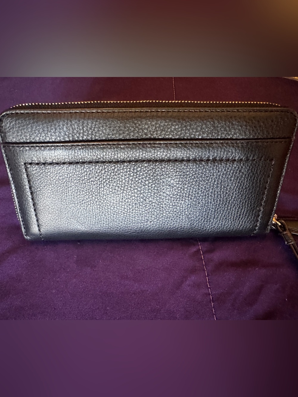 Coach Black Pebbled Double Zip Leather Wristlet EUC - Picture 7 of 12
